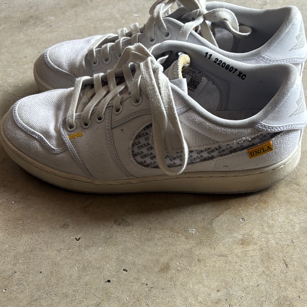White and Yellow Nike Sneakers